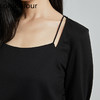 oldcolour春秋季新款百搭时尚纯色方领九分袖打底衫上衣女P320204A1 商品缩略图4