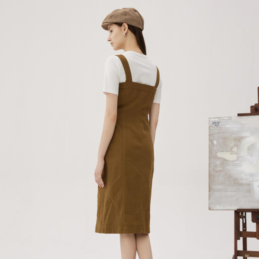 谜底背带裙女2024秋款时尚帅气猎装感修身中长款连衣裙247ML5011 商品图2