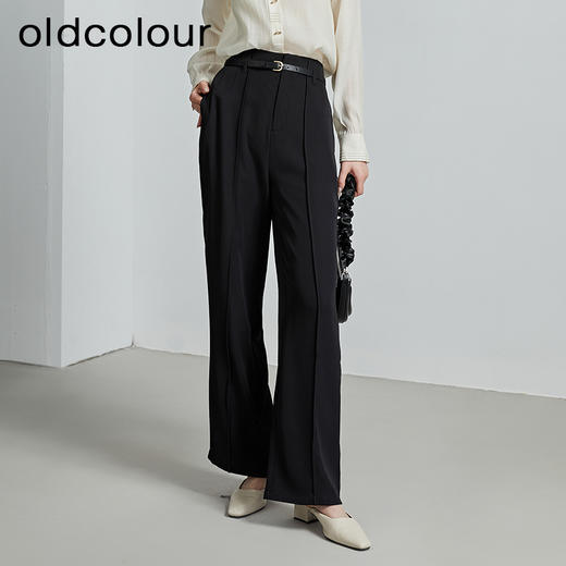 oldcolour秋季新款黑色流行休闲直筒西装裤子女P310703A1 商品图1