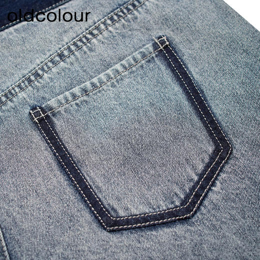 oldcolour夏季新款高腰阔腿破洞休闲设计感牛仔短裤女P26111105 商品图4