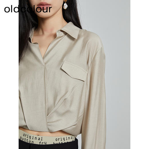 oldcolour春秋季新款韩系温柔感设计感职场通勤衬衣女P320106A1 商品图4
