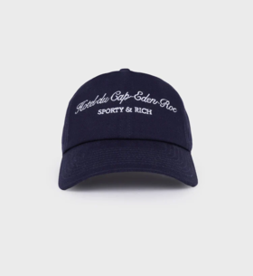 Sporty & Rich - Hotel du Cap Cursive Hat - Navy - 女装 - 帽子 - 深蓝色