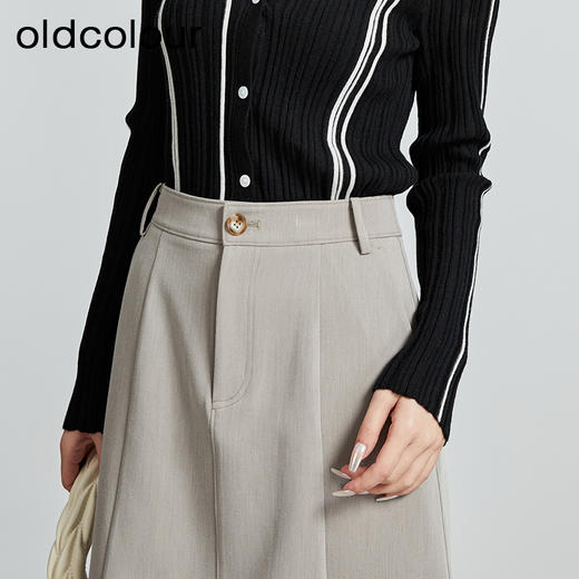 oldcolour秋季新款韩版修身高腰直筒休闲高级感中长裙女P330608A1 商品图1