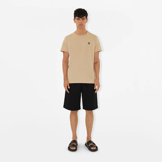 【二】BURBERRY 巴宝莉 男士TB专属标识刺绣棉质圆领短袖T恤 驼色 8083113 A7405 商品图1