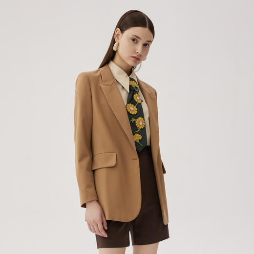 谜底西装外套女2024秋季款通勤风字母刺绣百搭宽松西服247MW5020 商品图1