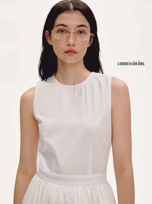 shyshystill/shy202304025/全棉背后三角镂空无袖好版型夏季连衣裙 商品图4