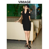 转款下架-VIMAGE纬漫纪夏季新款V领时尚OL漏肩通勤气质修身显瘦连衣裙V2107761 商品缩略图1