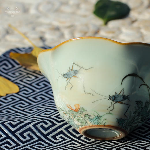 问鼎汝瓷鼎峰系列天青老款雨荷杯 (春意盎然) 商品图2