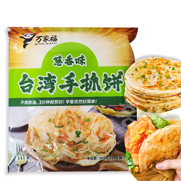 【冷冻】万家福 台湾手抓饼 葱香味 450g/5片装
