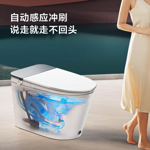 【以旧换新】海尔智能马桶一体机坐便器自动翻盖翻圈感应冲刷零水压限制泡沫盾HK70 【零水压+挥手翻盖圈】HK70 咨询客服备注坑距 商品图2