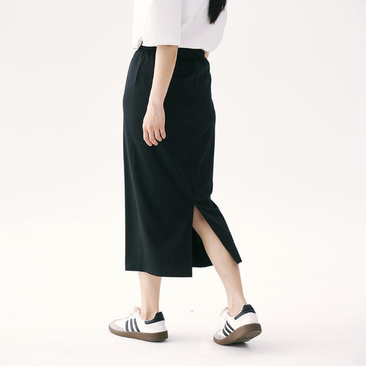 零意义 meanil 凉感天丝抽绳松紧直筒裙 商品图3