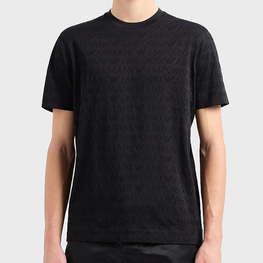 【特惠秒】Emporio Armani 男士全棉针织雕花logo商务休闲短袖T恤 11898 商品图4
