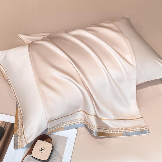 【一抹淸“凉“，夏日睡眠新宠儿】夏季新款 凉感天丝四件套 纯色高端刺绣 冰丝床上用品 家用被套床单四件套-QQ 商品图3