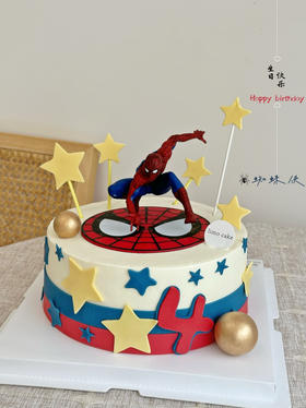 蜘蛛侠蛋糕（半翻糖）