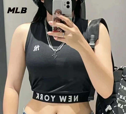 MLB女士夏款新款字母印花无袖短款吊带运动背心3FTK08023 商品图2