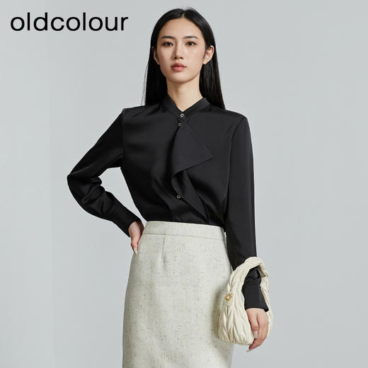 oldcolour春秋季新款通勤法式高级感内搭长袖衬衫女P340103A1 商品图1