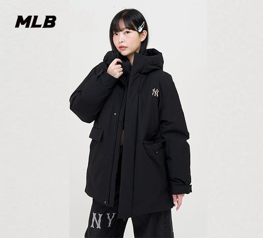 MLB羽绒服2023秋冬新款小标连帽防风保暖外套男女款休闲上衣3ADJB0936 商品图2