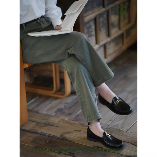 shyshystill/shy202202019/清爽薄荷绿做旧牛仔裤 商品图3