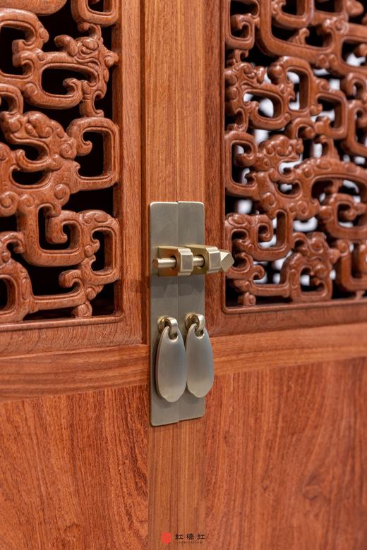 红桥红  家具严选  缅甸花梨（大果紫檀）【92拐子纹 透格方角柜】 商品图4