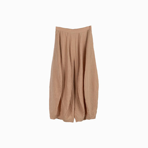 绽放365+018【甜茶系列·牛角包】干洗亚麻拼接线条设计感休闲灯笼裤 商品图5