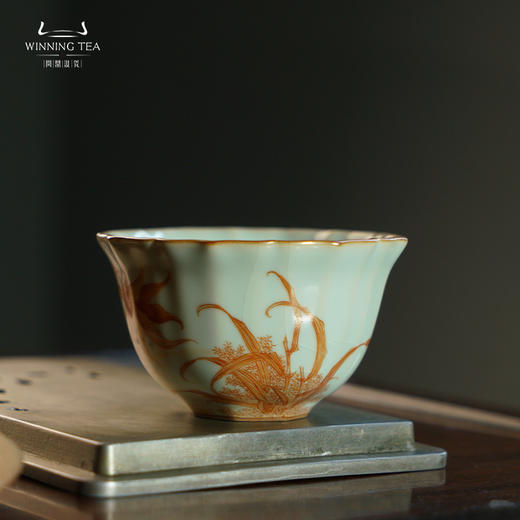 问鼎汝瓷鼎峰系列天青沐菊杯（穿芦入池） 商品图0