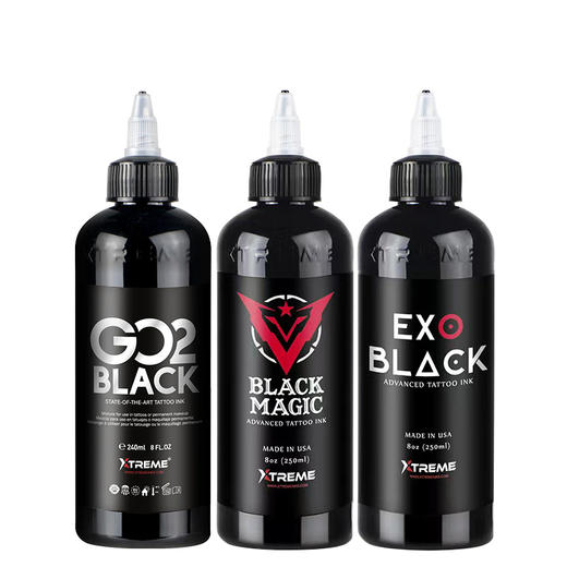 纹身色料黑色硬核极限刺青专用墨水EXO图腾黑割线黑打雾黑 商品图3