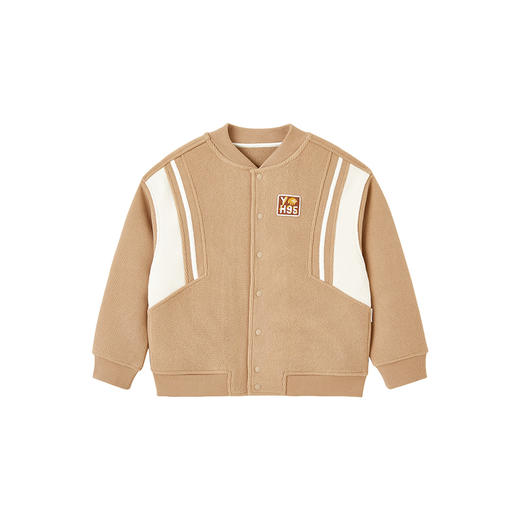 英氏儿童外套秋冬保暖华夫格外套男童棒球服百搭休闲夹克新款 商品图1