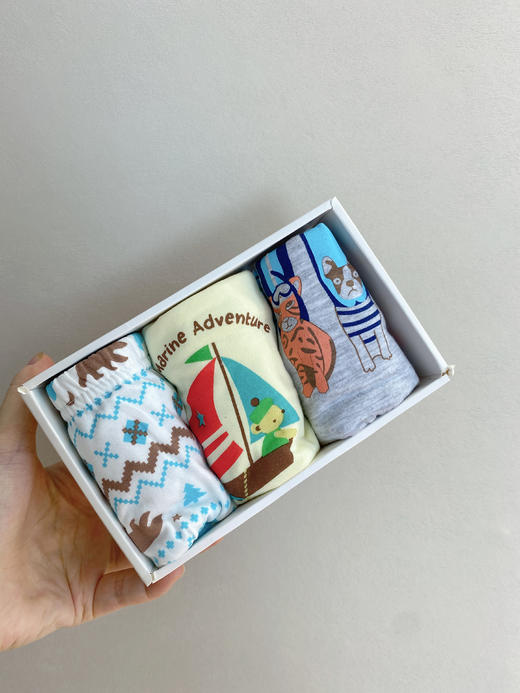 云仓 韩单换标 品牌面料，儿童精梳棉平角内裤（3条装） 商品图2