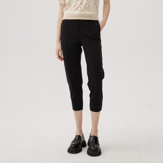 谜底萝卜裤女士2024秋季新品百搭特色裤脚九分裤休闲裤243MK1157 商品图0