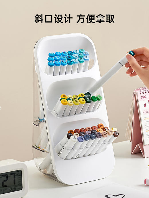 开学季福利！儿童书房笔筒画笔马克笔收纳盒桌面大容量分类文具水彩笔收纳架 商品图2