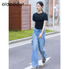 oldcolour秋季新款经典圆领短袖T恤女修身弧形显瘦百搭P310501A1 商品缩略图2