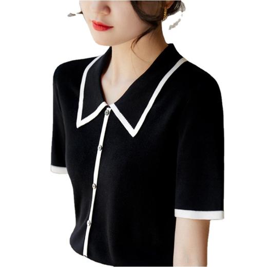 【极简撞色】小香风POLO针织衫短袖 百搭洋气 经典不过时 上身优雅大方 商品图5