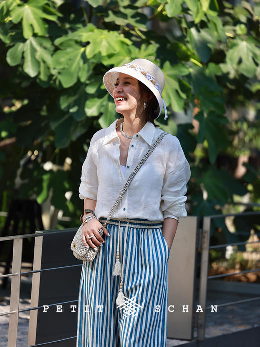 PETIT SCHAN小闪 #065 Daughter of the sea 海的女儿 巴拿马草海边度假感手工钩织赫本帽 商品图2