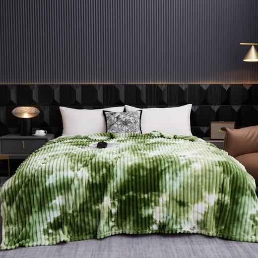 撸猫感牛奶绒毯子午休沙发盖毯新品仿兔毛绒休闲毛毯抽条扎染夏天被子 商品图1