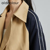 oldcolour秋季新款直筒短款翻领拼色简约通勤长袖外套女P330405A1 商品缩略图3