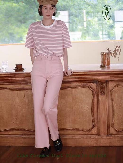 shyshystill/shy202205034/经典条纹法式复古条纹全棉T恤短袖 商品图3