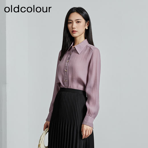 oldcolour秋季新款小众法式气质通勤长袖衬衫女P310103A1 商品图3