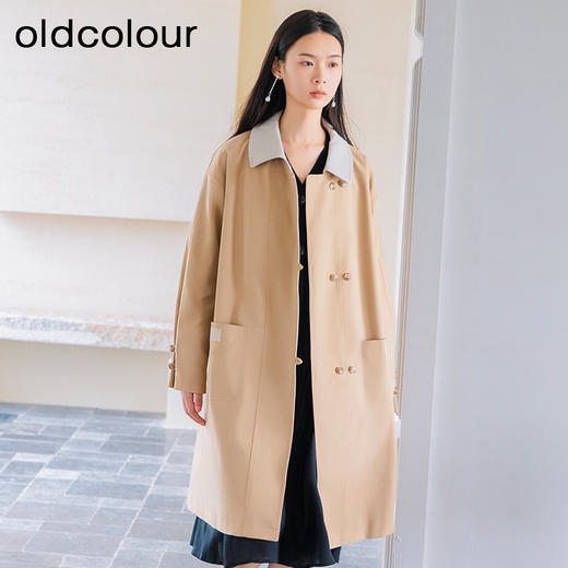 oldcolour秋季新款韩版时尚休闲宽松通勤流行风衣外套女P380403A1 商品图1