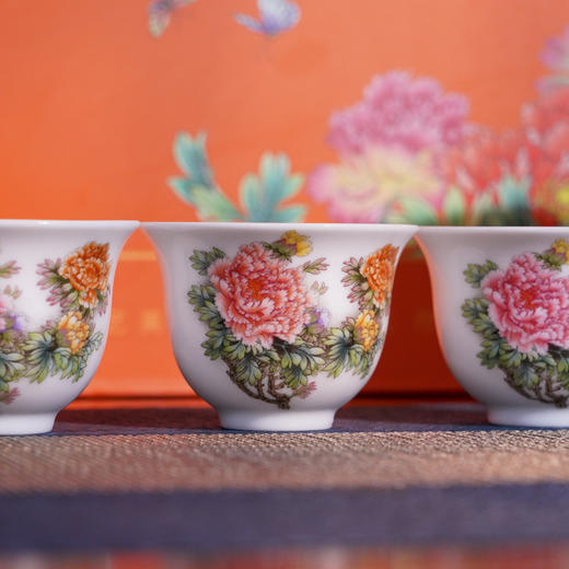 《国色天香》重工粉彩茶具 牡丹大王张松茂、粉彩女王徐亚凤之作 商品图1