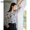 oldcolour春秋季新款小众设计感休闲时尚街头风碎花衬衫女P330107A1 商品缩略图1
