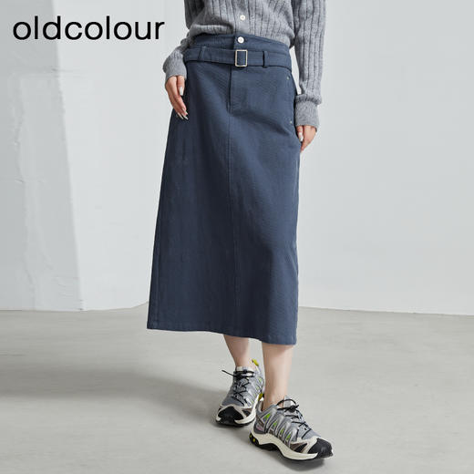 oldcolour秋季新款设计感减龄高腰显瘦a字半身裙女P340604A1 商品图0