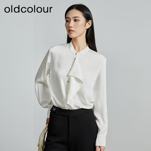 oldcolour春秋季新款通勤法式高级感内搭长袖衬衫女P340103A1 商品图3