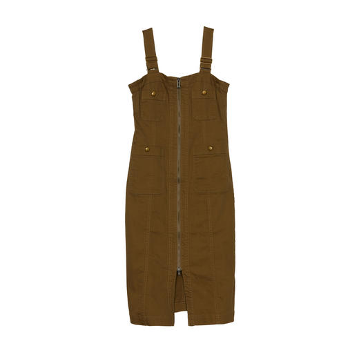 谜底背带裙女2024秋款时尚帅气猎装感修身中长款连衣裙247ML5011 商品图4