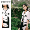 oldcolour短款外套2023春季新款撞色圆领直筒短袖上衣女P13041335 商品缩略图1