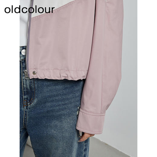 oldcolour秋季新款休闲短款风衣女撞色设计感气质外套女P320406A1 商品图3