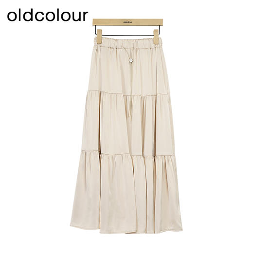 oldcolour夏季新款松紧高腰显瘦中长款蛋糕裙A字裙GP21063775 商品图4