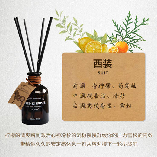 INJUNE无火藤条香薰精油植物香氛室内家用持久淡香房间空气清新 商品图2