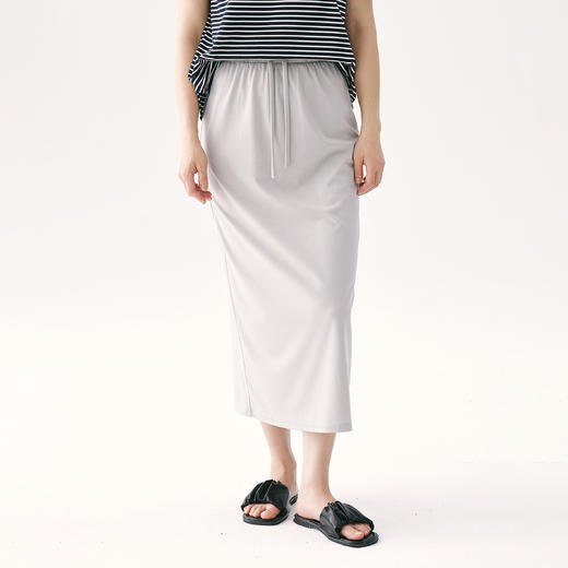 零意义 meanil 凉感天丝抽绳松紧直筒裙 商品图8