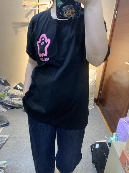 水淼2024夏新款纯棉宽松印花小怪兽减龄T恤8039 商品图8