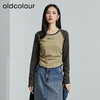 oldcolour秋季新款美式插肩T恤女复古圆领长袖上衣P330202A1 商品缩略图3